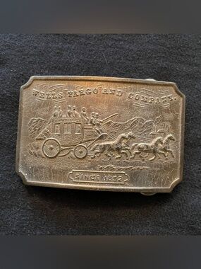 Vintage Tiffany & Co. Brass Wells Fargo Belt Buckle